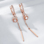 Rose Gold Long Tassel Spider Dangle Earrings For Women