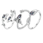 WOSTU 925 Sterling Silver Pisces Zodiac Open Ring Aries Sagittarius Cancer Lucky for Women Birthday Fine Jewelry Gift