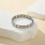 Elastic Italian Stainless Steel BraceletW0201-Heart