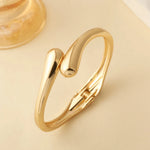 Elegant Gold Color Waterdrop Spiral Bangle Bracelet
