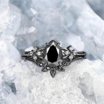 European and American Black-Plated Gun Black Water-Drop Shaped Zircon InlaidblackBlack Gun Plated