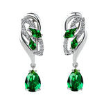 Luxury Crystal Clip Earrings for WomenGreen