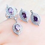 Purple Zircon Silver 925 Jewelry Sets3PCS-Purple10