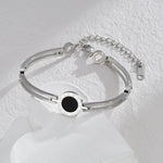 Black Acrylic Roman Numeral Bracelet