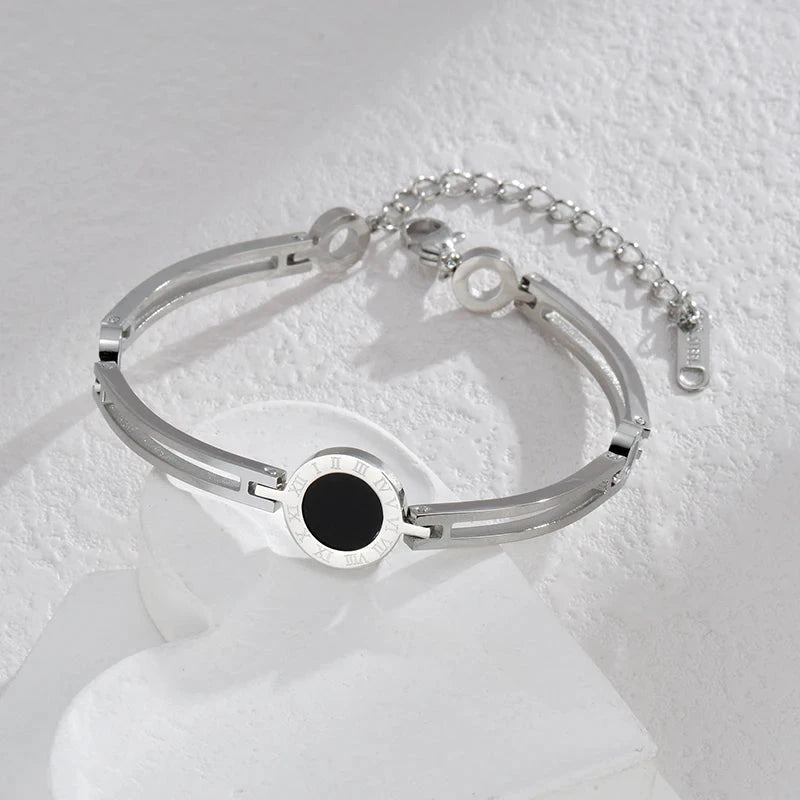 Black Acrylic Roman Numeral Bracelet