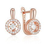 585 Rose Gold Swaying Zircon EarringsH2363WHITE