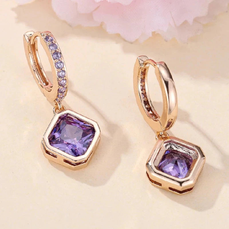 Promising Jewelry Drop Earrings with Amethyst Gemstone