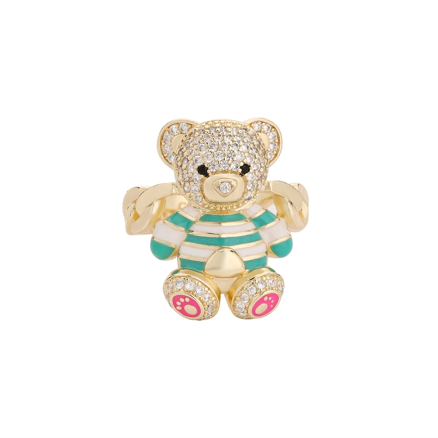 Clothed Teddy Bear ring original zircon9