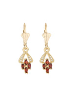 Gold Leverback Gemstone Drop Earrings for Women