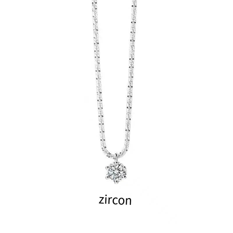 Women's Necklace Super Sparkly Moissanite Pendant NecklaceZircon is not a GRA1CT
