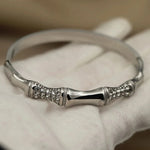 Classic Crystal Bamboo Bangle – Stainless Steel BraceletH0201-S-bamboo