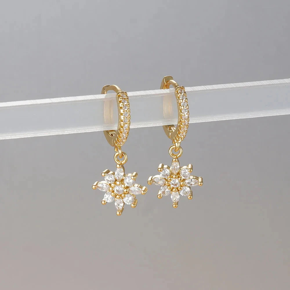 Luxury Stainless Steel Star Dangle Earrings For Women