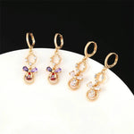 Gold CZ Zirconia Dangle Earrings For Women