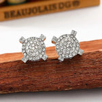 Fashion Gold Color Iced Out Square Bling Stud Earring