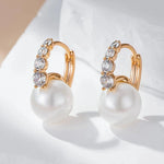 Luxury Elegant Pearl Drop Earrings For Women 585 Rose Gold Color
