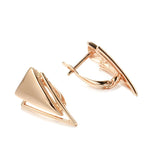585 Rose Gold Triangle Dangle Earrings