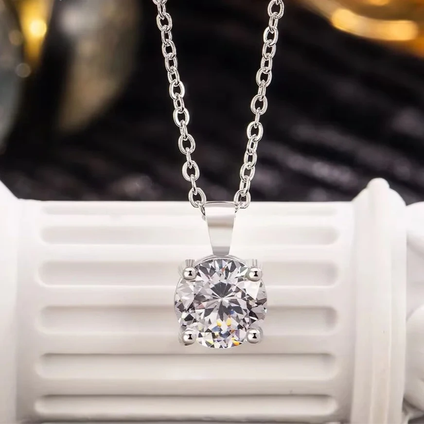 925 Silver Crystal Zircon Necklace for Women