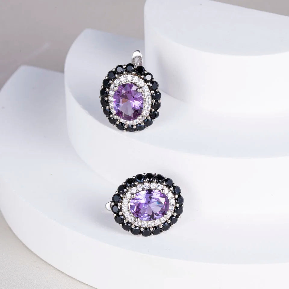 Color Changing Alexandrite Jewelry Sets 925 Sterling Silver