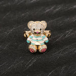 Clothed Teddy Bear ring original zircon