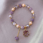 Purple Crystal Natural Pearl Bracelets