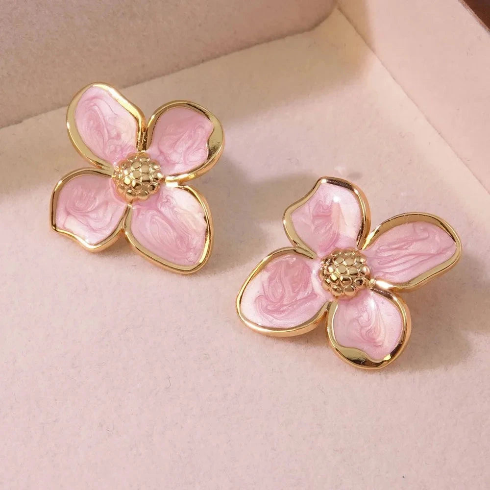 Cazador Flower Stud EarringsPink