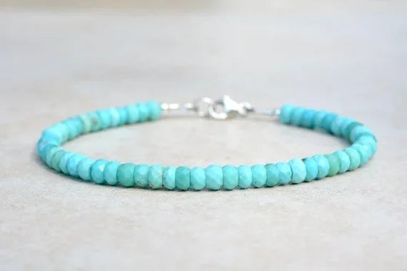 Turquoise Sleeping Beauty Faceted Bead Bracelet