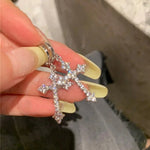 Rhinestone Zircon Cross Pendant EarringsStyle 1