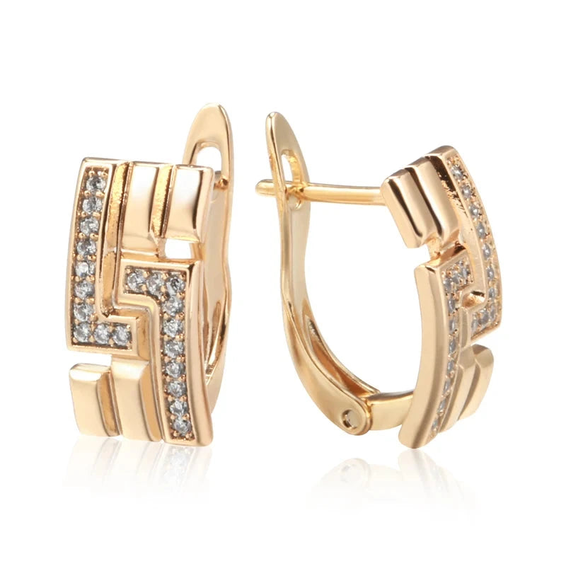 Women's Vintage Stripe Earrings – Rose Gold ColorROSE GOLD COLORCHINA