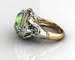14K Yellow Gold Natural Emerald Gemstone Ring for Women