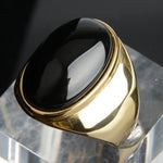 Vintage Gray Cat Eye Stainless Steel RingBlack-G12