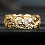 Huitan Boho Floral Gold Ring for WomenQ7756