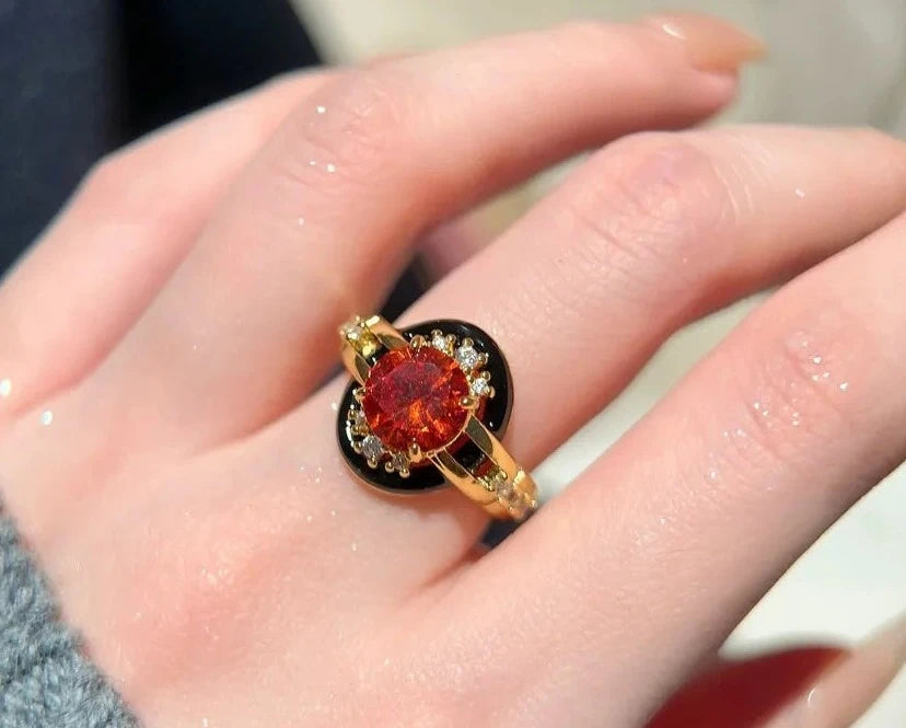 Luxury Antique Round Cut Ruby Rings Handmade