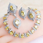 Purple Zircon Silver 925 Jewelry Sets4PCS-Yellow8