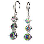 New Exquisite Multi-colored CZ Dangle Earrings for Women Special-interested Birthday Day Gift Wedding Party Trendy JewelryE769