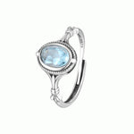 Exquisite s925 Silver Natural Ore Blue Crystal Topaz