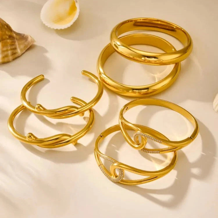 18k Gold Plated Stainless Steel Bracelet Bangles for Women