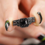 Huitan Fashion 2Pcs Set of Rings for Women Double Layer Stackable Fashion Jewelry Trendy Cubic Zirconia Stone Finger Accessories