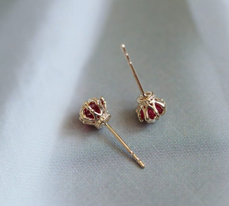 Mini Ruby Crown Stud EarringsEarrings