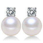 925 Sterling Silver Natural Freshwater Pearl Earrings for Womenwhite pearl earring