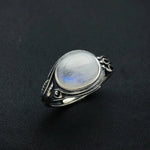 Natural Turquoise Rings 925 Sterling SilverMoonstoneResizable
