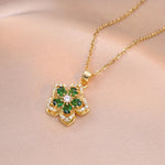 Shiny Zircon Spin Flower Necklace for WomenNC24Y0051-3