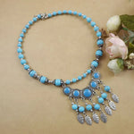 2024 Ethnic Hand Pendant Necklace Vintage TurquoisesNA2443-3