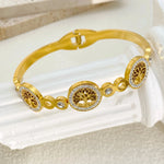 Unisex Tree of Life Bracelet – Gold CZ Luxury Bangle