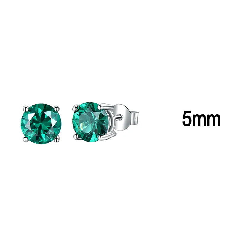 925 Sterling Silver Blue Topaz Romantic Earrings for Women'sEmerald-5mm-Earring