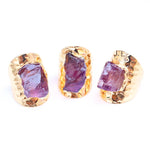 Irregular Raw Amethyst Wide Open Rings for Women1 pcs RandomResizable