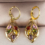 Peridot Multicolor Stone Leaf Drop EarringsEarrings