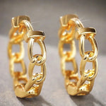 Versatile Women’s Hoop Earrings with Cubic ZirconiaE944