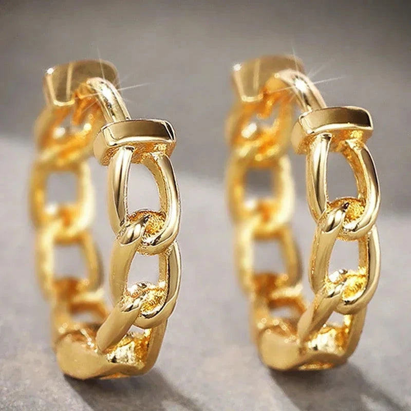 Versatile Women’s Hoop Earrings with Cubic ZirconiaE944