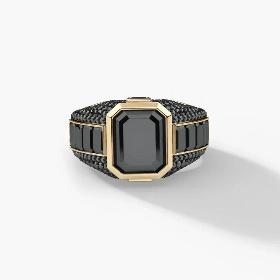 Hot-selling new business alloy inlaid zircon ring European and American men's engagement ring