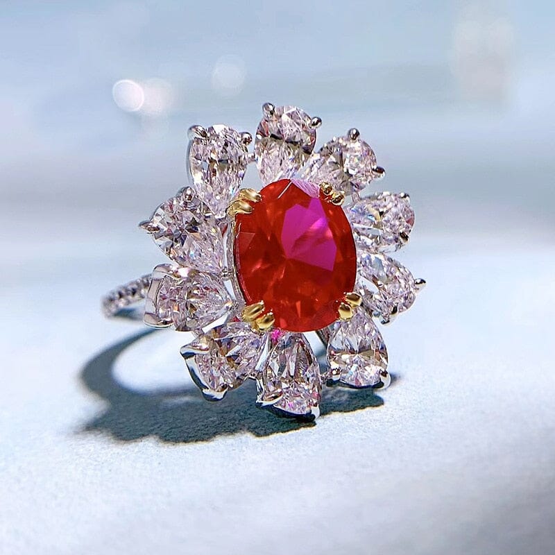 8*10mm Oval Ruby 925 Sterling Silver RingRing